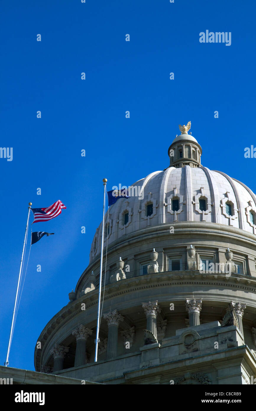 Cupola esterna dell'Idaho State Capitol Building si trova a Boise, Idaho, Stati Uniti d'America. Foto Stock