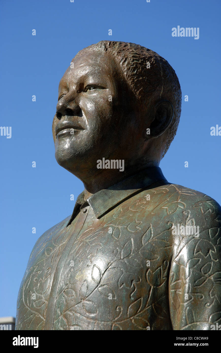 Statua di Nelson Mandela, , V&A Waterfront, Città del Capo, Western Cape, Sud Africa Foto Stock