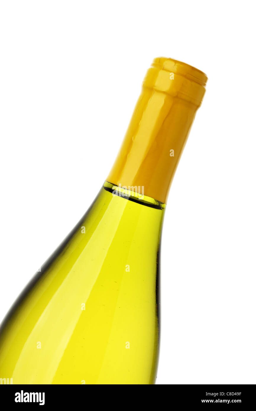 Bottiglia di vino isolato su sfondo bianco Foto Stock