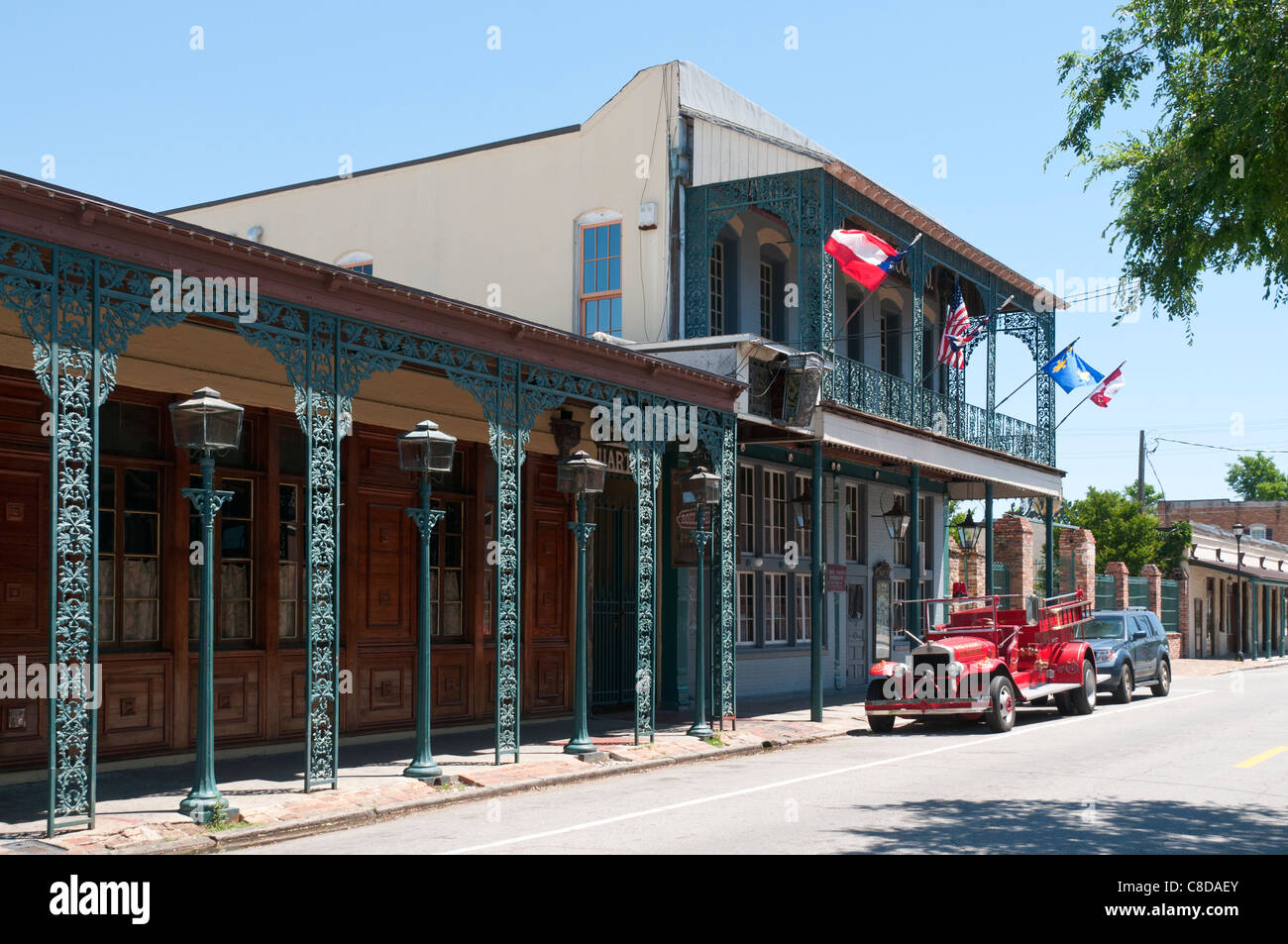 Florida, Pensacola, quartiere Seville quartiere storico, edificio ristrutturato del XIX secolo edifici, negozi, ristoranti, bar, gallerie Foto Stock