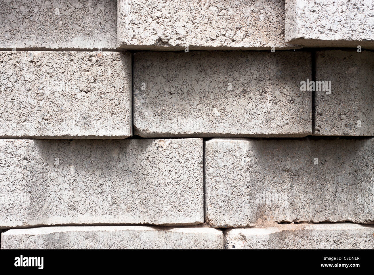 Dettaglio di grigio di blocchi in calcestruzzo. Foto Stock