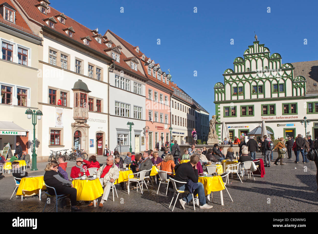 Piazza del mercato, Weimar, Turingia, Germania Foto Stock