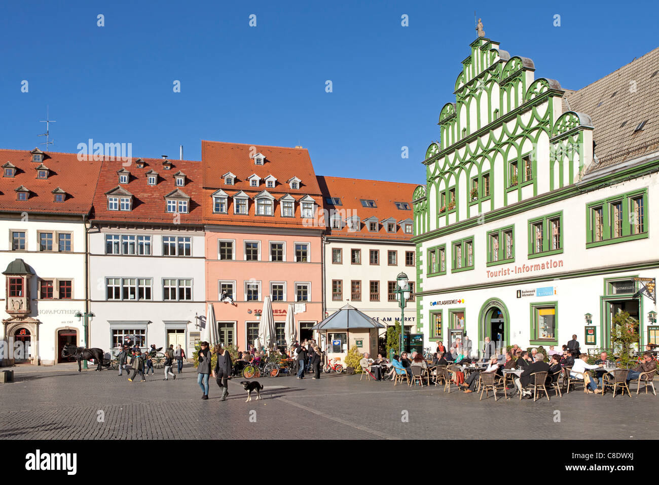 Piazza del mercato, Weimar, Turingia, Germania Foto Stock