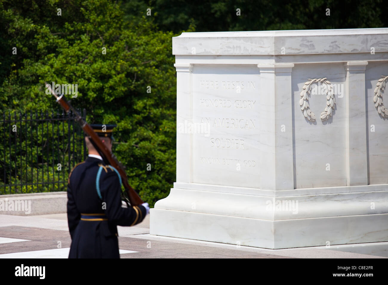 Tomba del Milite Ignoto, il Cimitero di Arlington Arlington, Virginia Foto Stock
