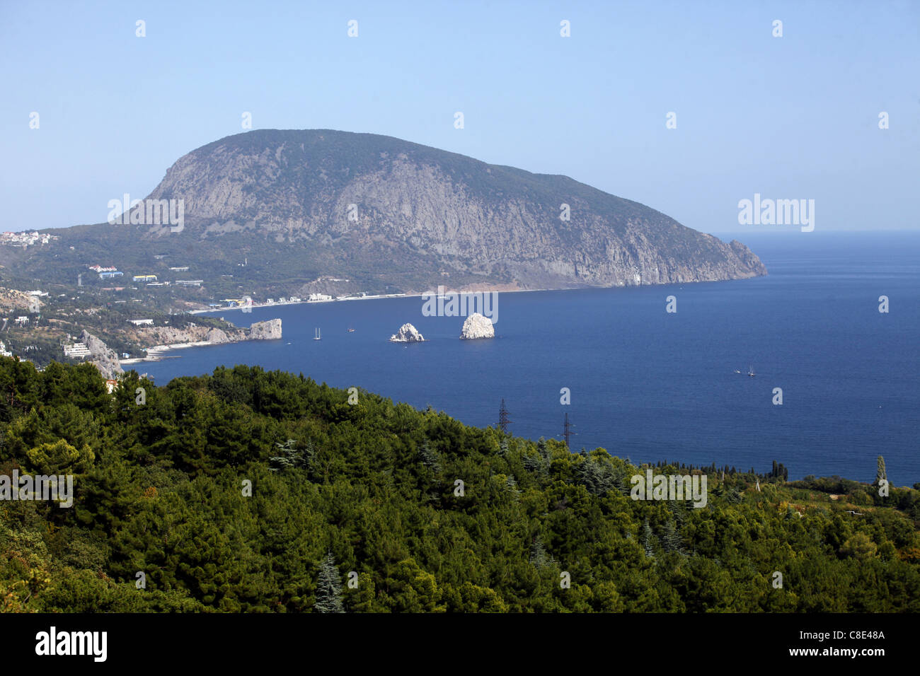 Montare AYU-DAG BEAR MOUNTAIN GURZUF CRIMEA UCRAINA 25 Settembre 2011 Foto Stock