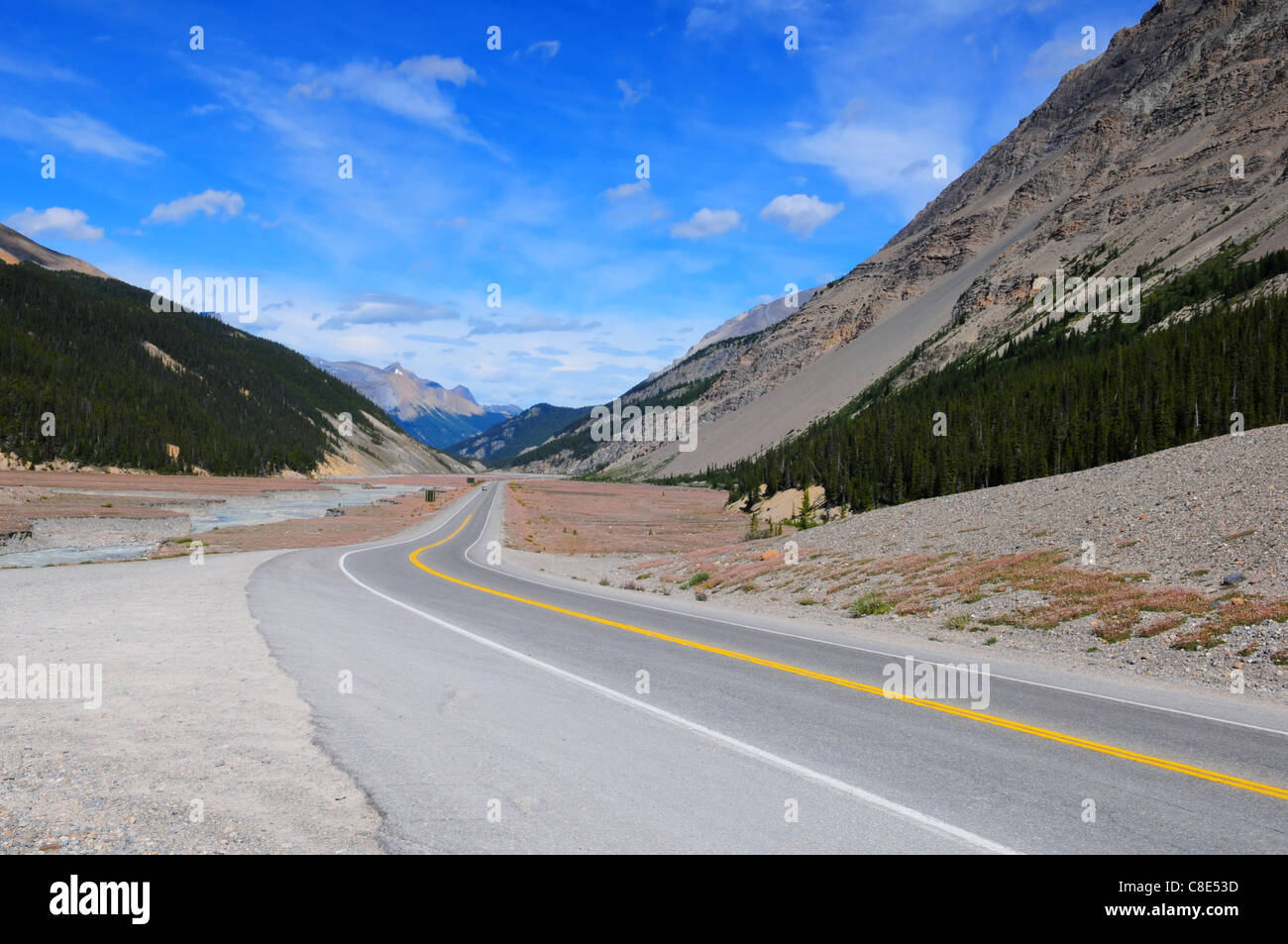 Icefield Parkway tra Jasper e Banff, Canada Foto Stock