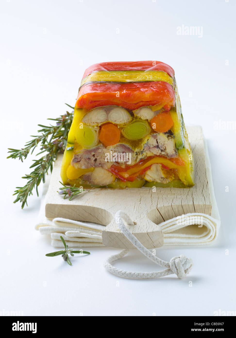 Estate di vegetali e Terrina di pesce Foto Stock