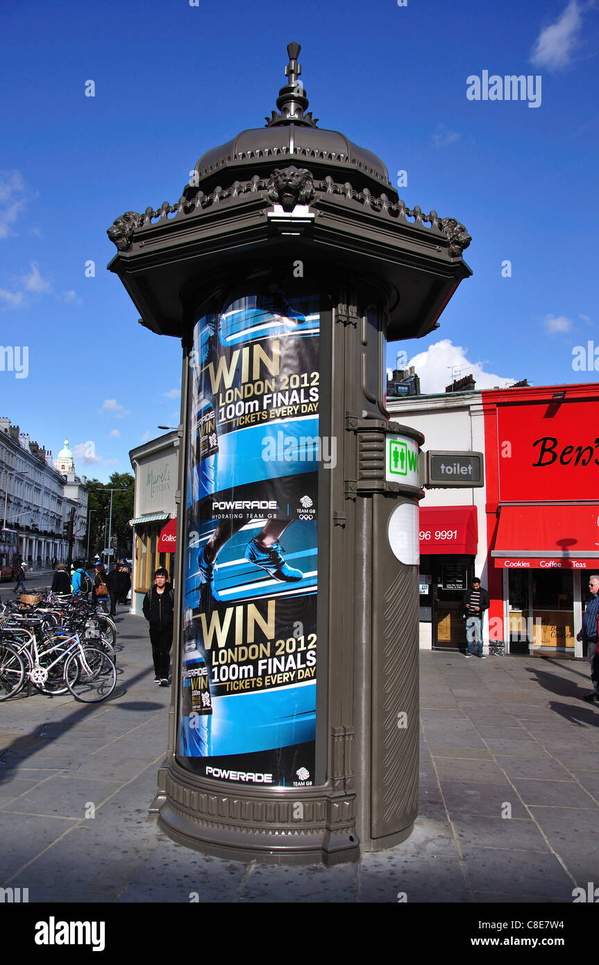 Morris colonna dalla stazione della metropolitana di South Kensington, Royal Borough di Kensington e Chelsea, London, England, Regno Unito Foto Stock