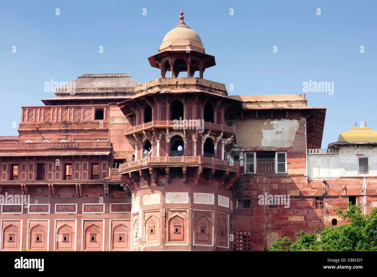Agra Fort, residenza del XVII secolo di grande Mughals e di Mughal fort di Agra, India del Nord Foto Stock