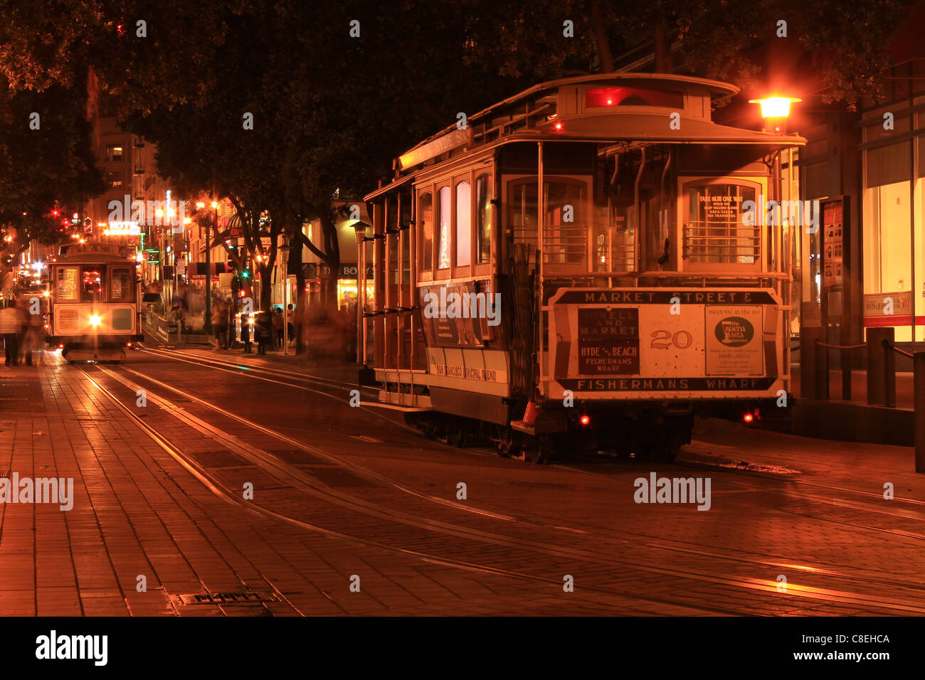 Cavo auto notte Foto Stock