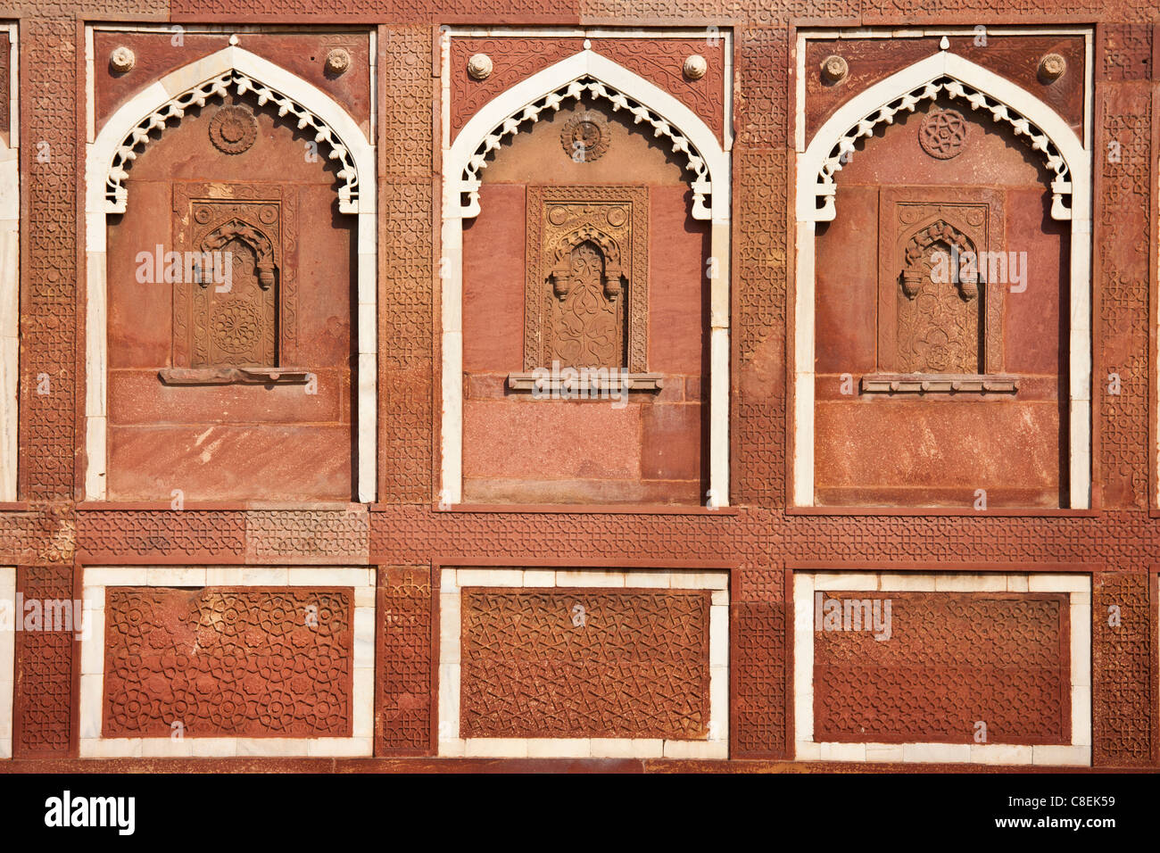 Agra Fort il Jahangir Mahal, zenana palace residence di Rajput mogli di imperatore Mughal Akbar Foto Stock
