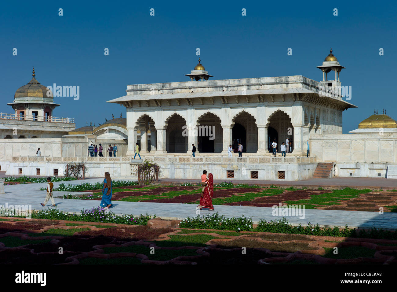 Khas Mahal Palace costruito il XVII secolo da di Mughal Shah Jehan per le sue figlie all'interno di Agra Fort, India Foto Stock