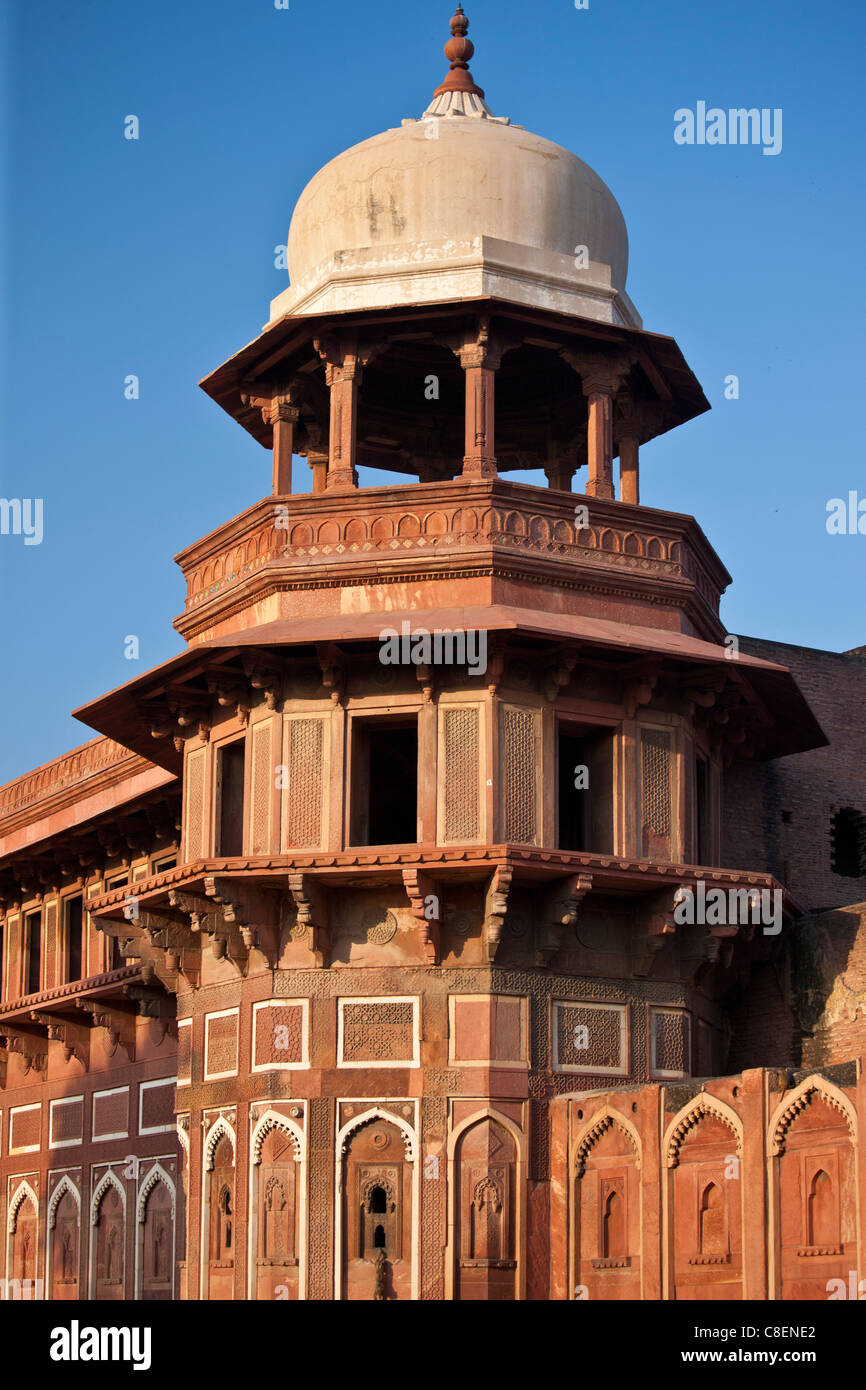 Agra Fort, residenza del XVII secolo di grande Mughals, Patrimonio Mondiale monumento, India Foto Stock