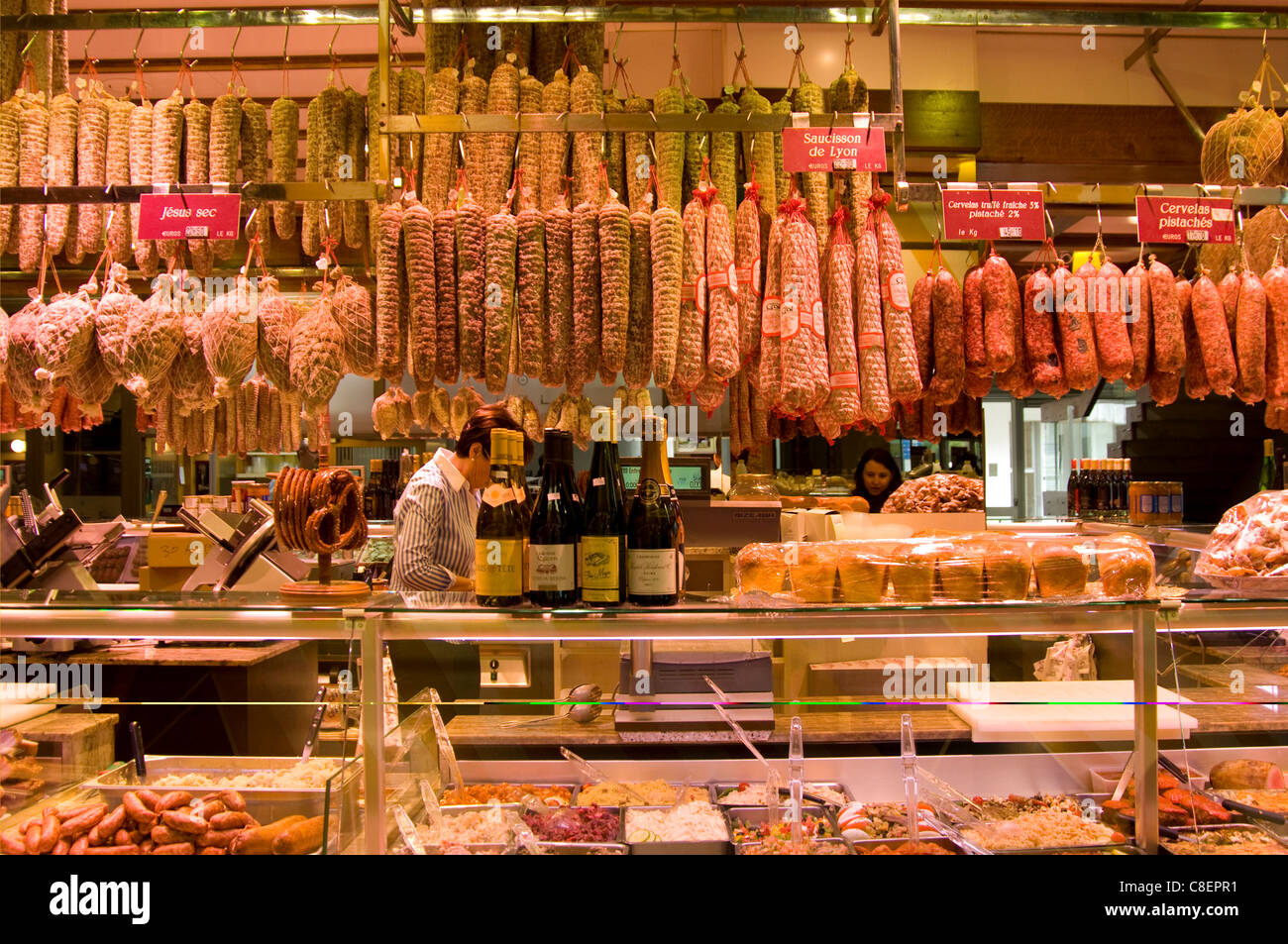 Les Halles de Paul Bocuse a Lione, Francia Foto Stock