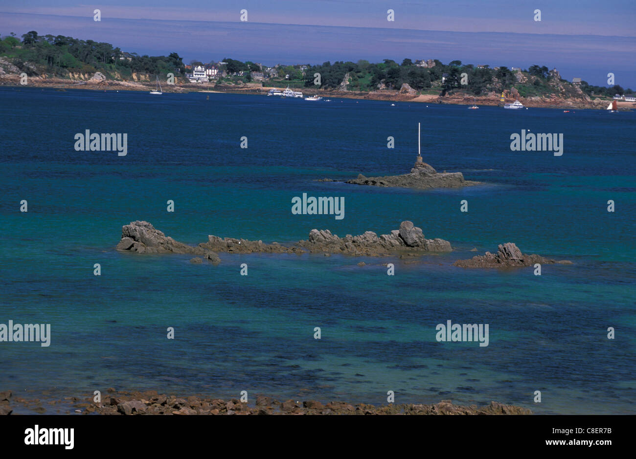 Vista, Ile de Brehat, Pointe d'Arcouest, Bretagna Bretagne, Francia, Europa Foto Stock