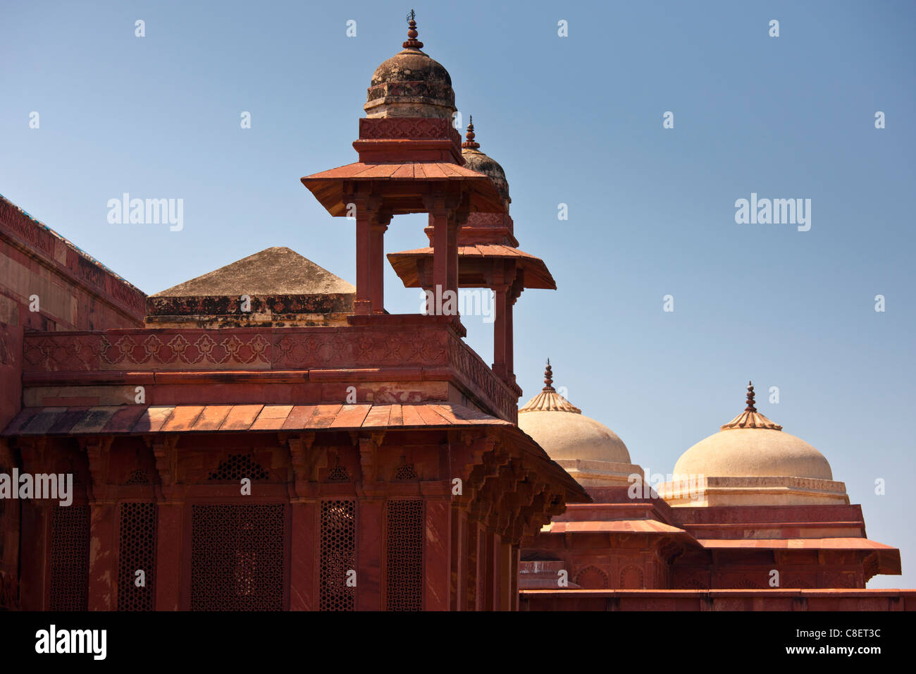 Fatehpur Sikri del XVII secolo il palazzo storico e la città del Mughals, Sito Patrimonio Mondiale dell'UNESCO a Agra, India settentrionale Foto Stock