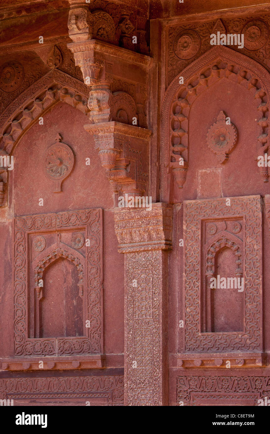 Palazzo di nord del Haramsala, Birbal's House per le harem al Fatehpur Sikri città del Mughals, a Agra, India Foto Stock