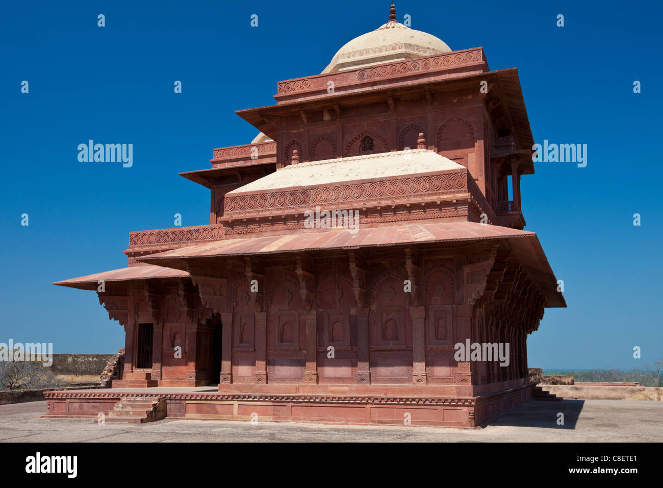 Fatehpur Sikri del XVII secolo il palazzo storico e la città del Mughals, Sito Patrimonio Mondiale dell'UNESCO a Agra, India settentrionale Foto Stock