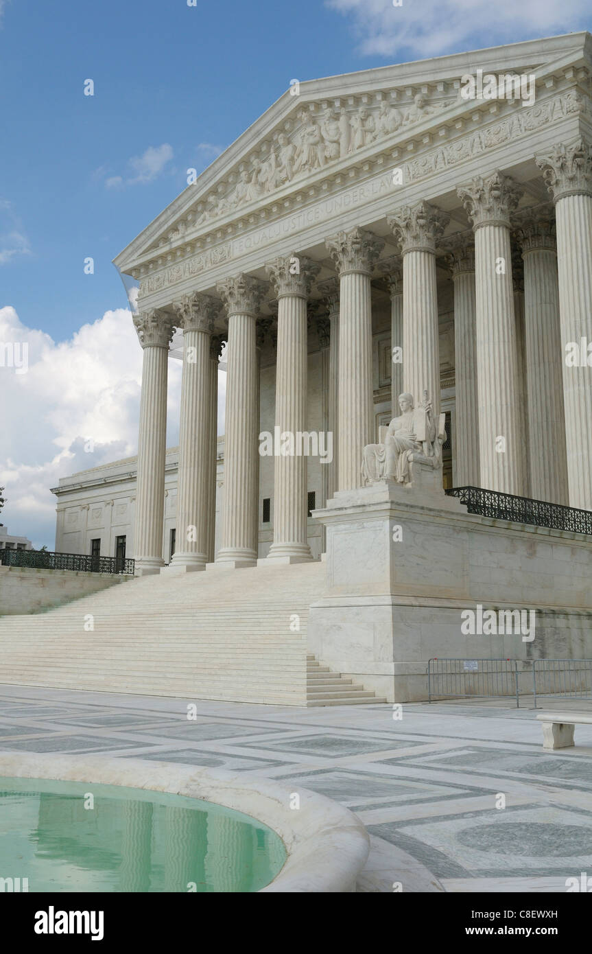 La Corte suprema, edificio, Washington D.C., il Distretto di Columbia, Stati Uniti d'America, Stati Uniti, America, colonne Foto Stock