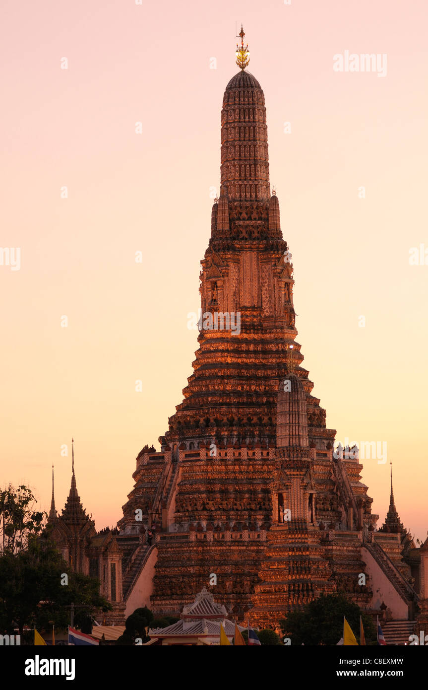 Wat Arun, Bangkok, Thailandia, Asia, notte, tempio Foto Stock