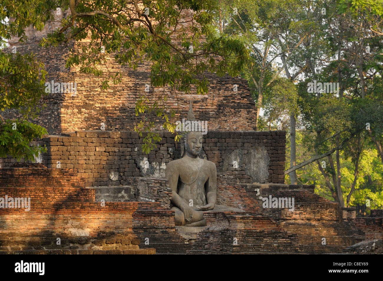 Wat Mahathat, Sukhothai, parco storico, UNESCO Patrimonio Mondiale, sito, Thailandia, Asia Foto Stock