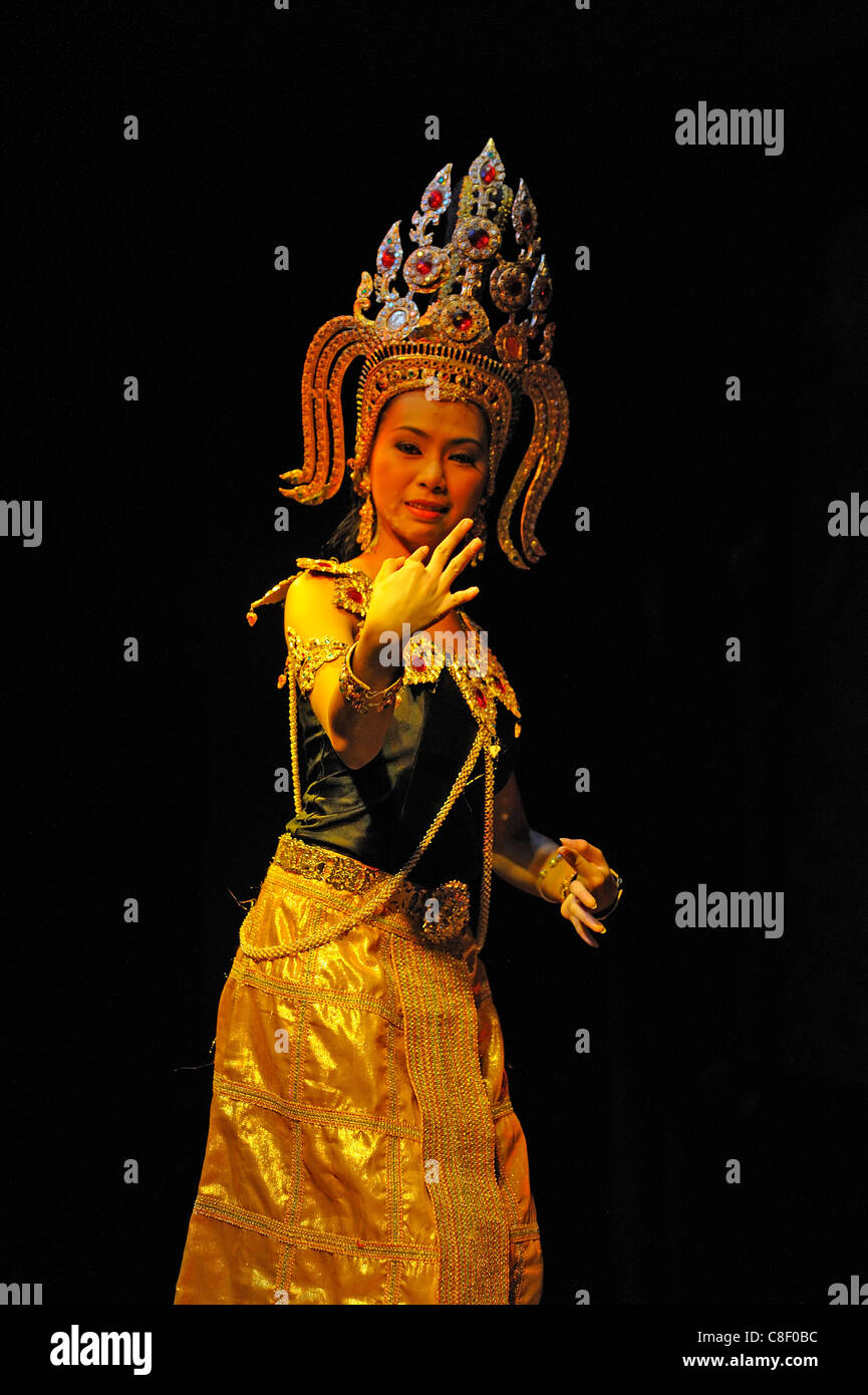 Thai, classica, danza, marionette Show, Baan Boran, patrimonio, Chaweng Beach, Koh Samui, Thailandia, Asia Foto Stock