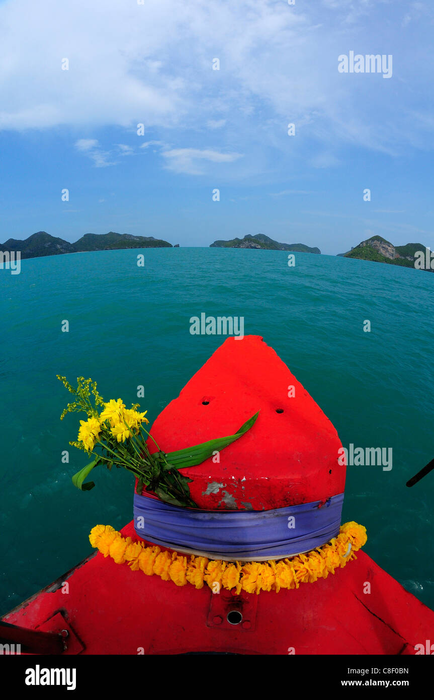 Barca, tour in barca, Koh Samui, isola, Ang Thong, Nazionale, il parco marino, Thailandia, Asia Foto Stock