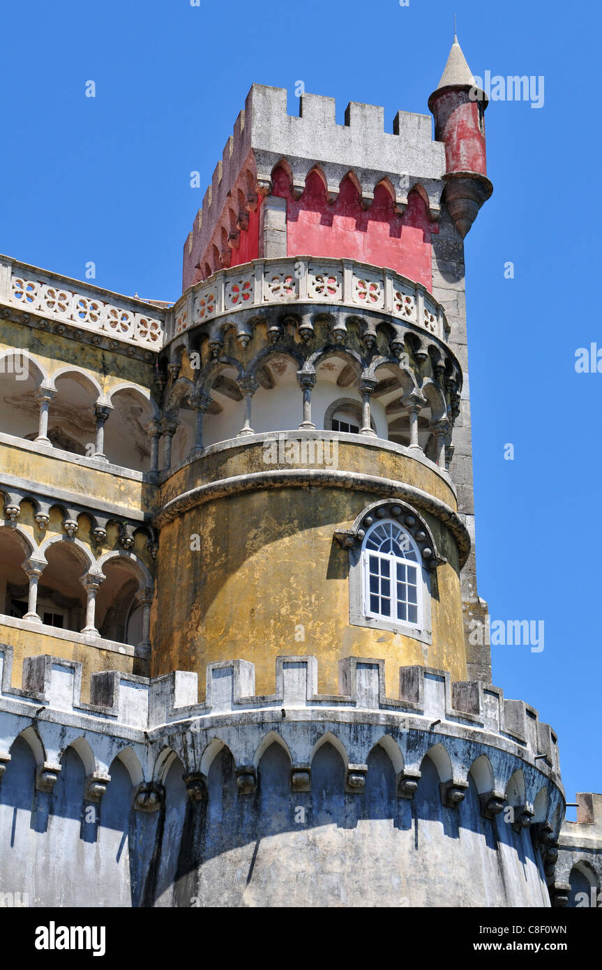 La pena Palazzo Nazionale è una delle sette meraviglie del Portogallo. Foto Stock