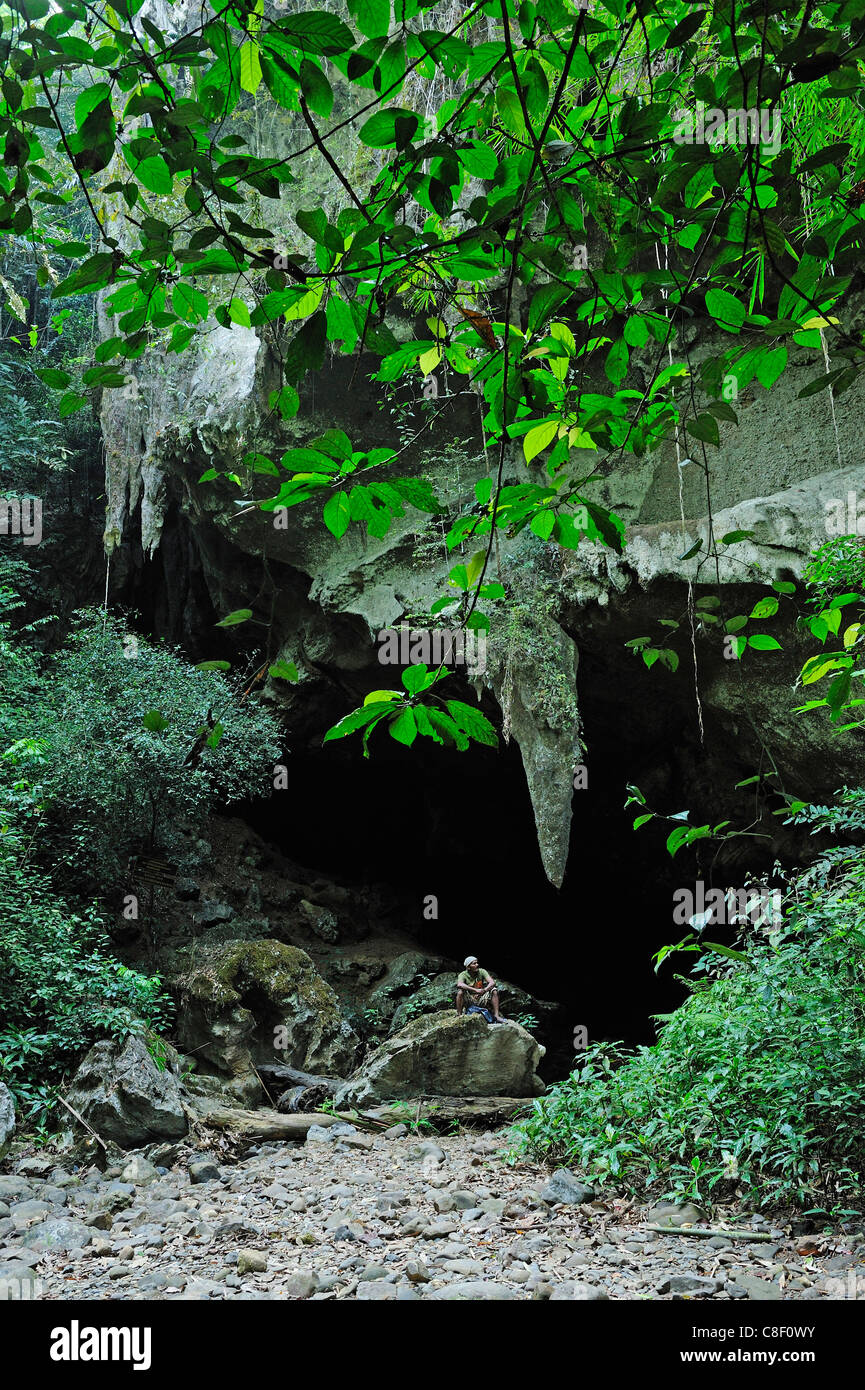 Nam Thalu, grotta, diga di Ratchaprapha, Khao Sok, Parco Nazionale, Thailandia, Asia, natura Foto Stock