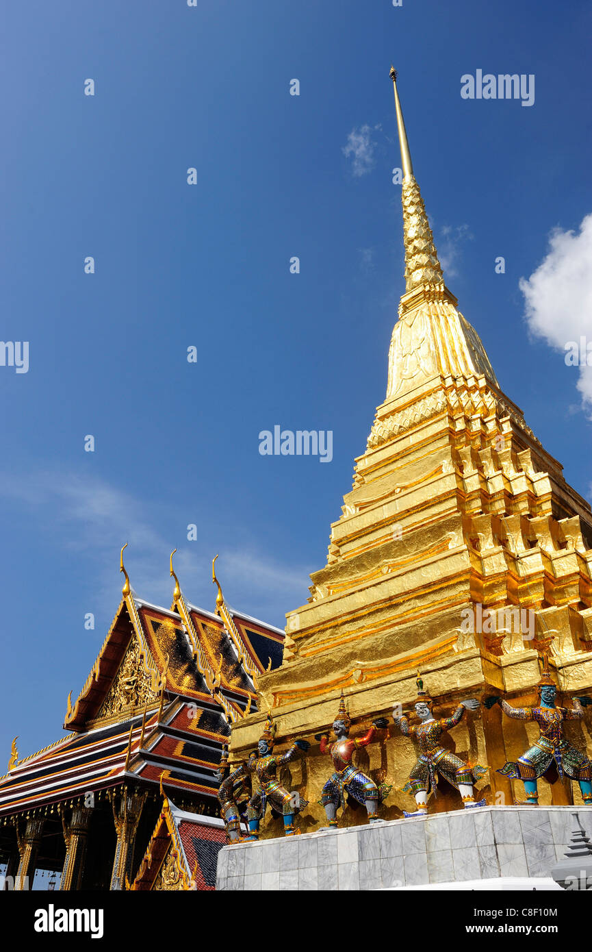 Il Wat Phra Keo, il Grand Palace, antica città di Bangkok, Tailandia, Asia, tempio, statua Foto Stock