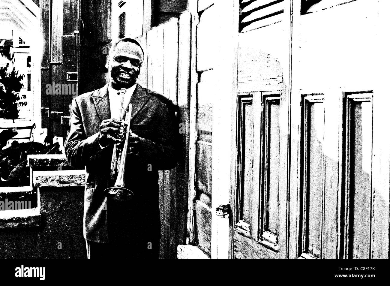 Leroy Jones, musicista, quartiere Treme, New Orleans, Louisiana, Stati Uniti d'America, Stati Uniti, America, tromba, Jazz Foto Stock