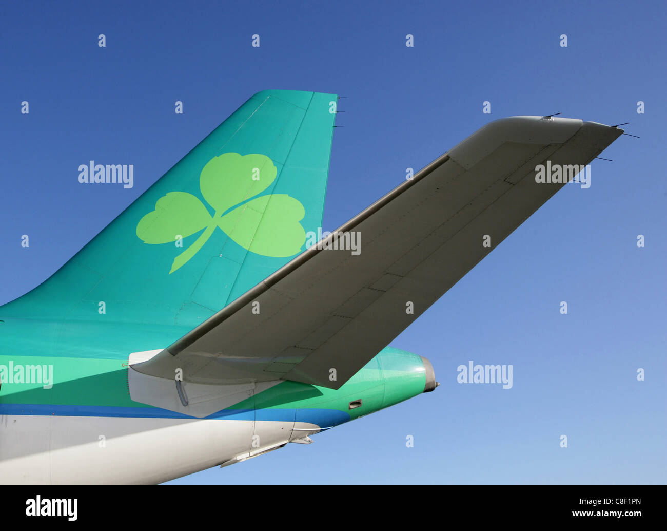 Piano di coda di compagnie aeree irlandese Aer Lingus Foto Stock