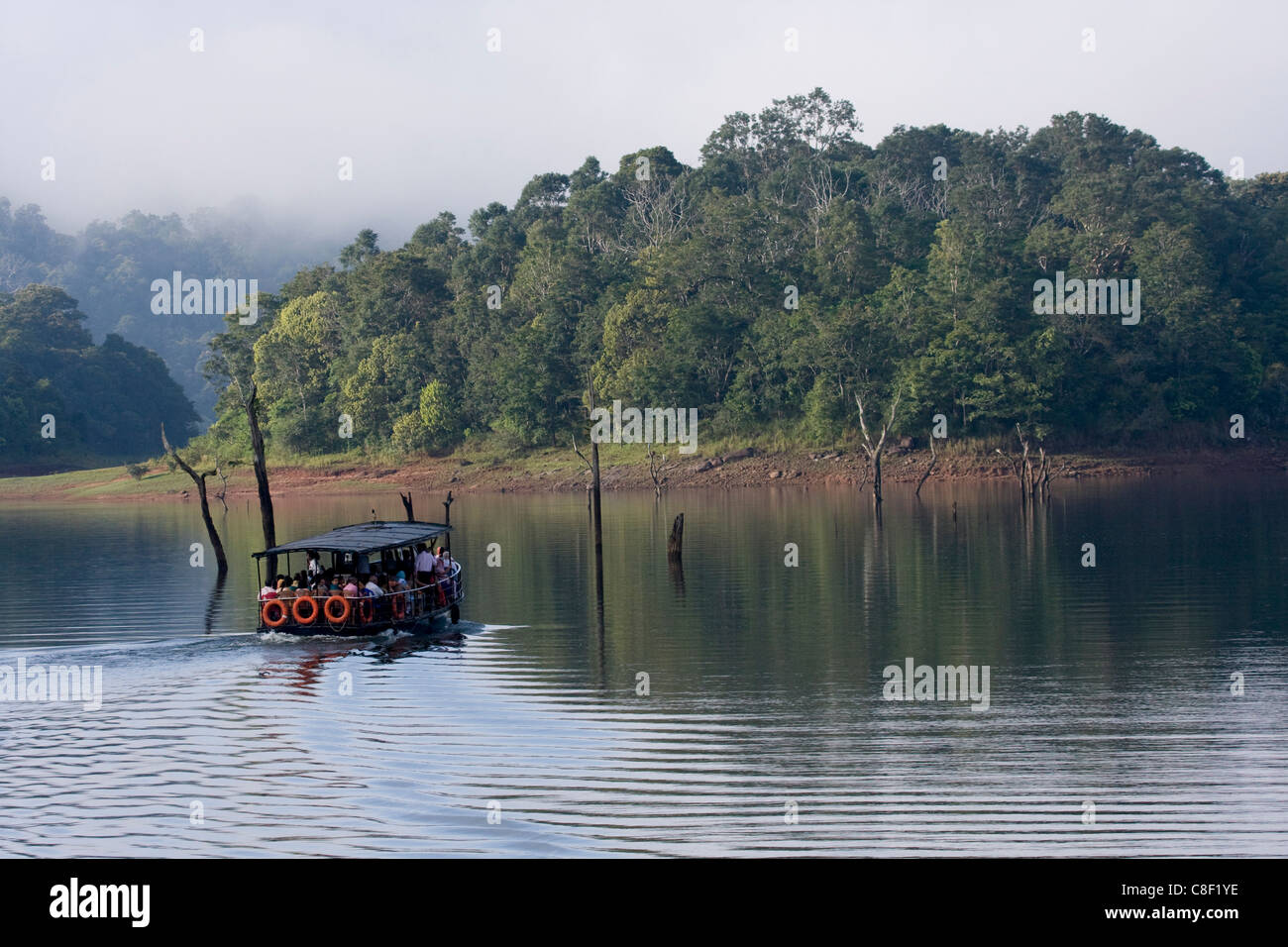 La nautica, del Periyar Riserva della Tigre, Thekkady Kerala, India Foto Stock