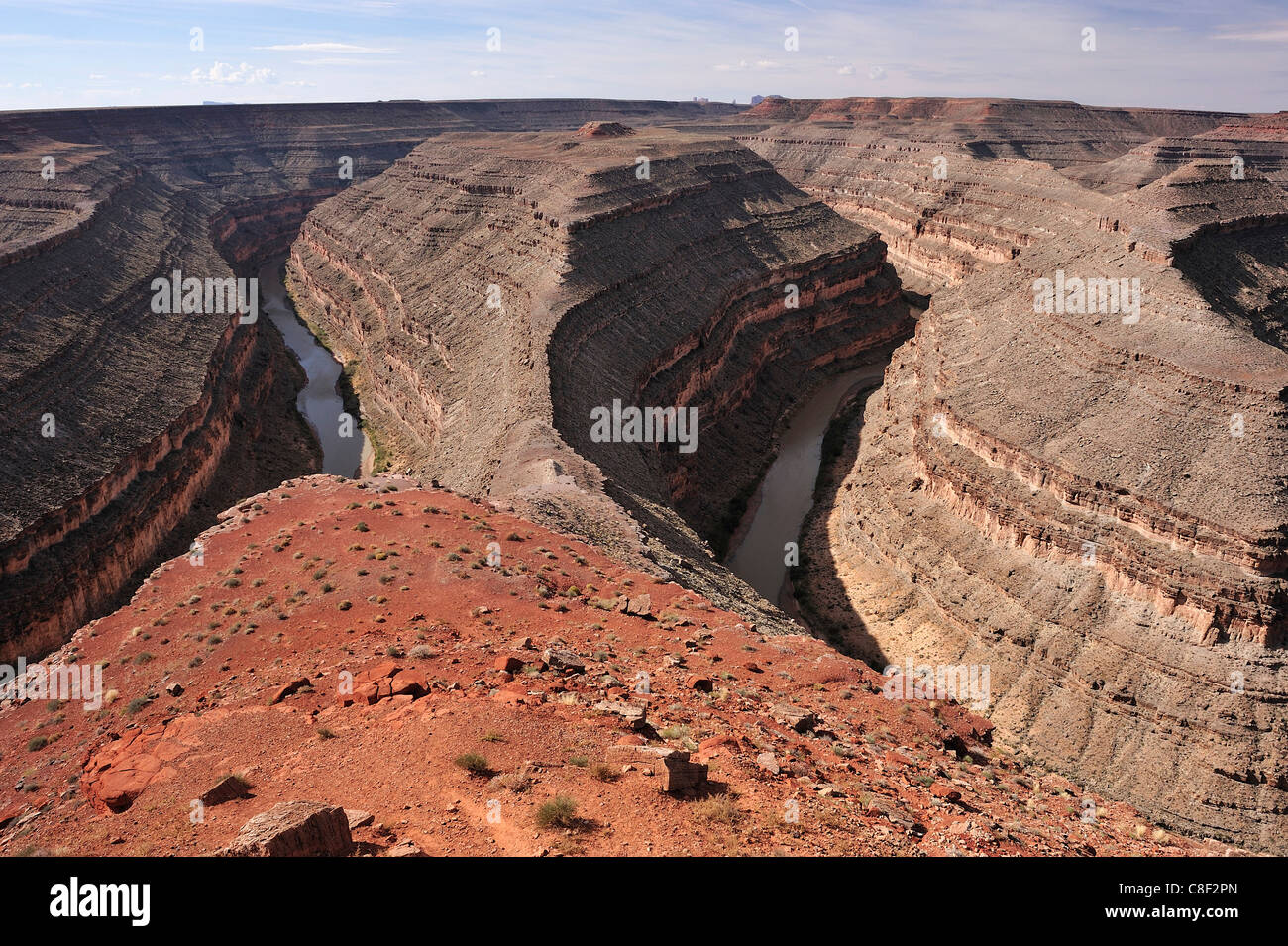Snodi, Parco Statale, il fiume San Juan, Colorado Plateau, Utah, Stati Uniti d'America, Stati Uniti, America, canyon Foto Stock