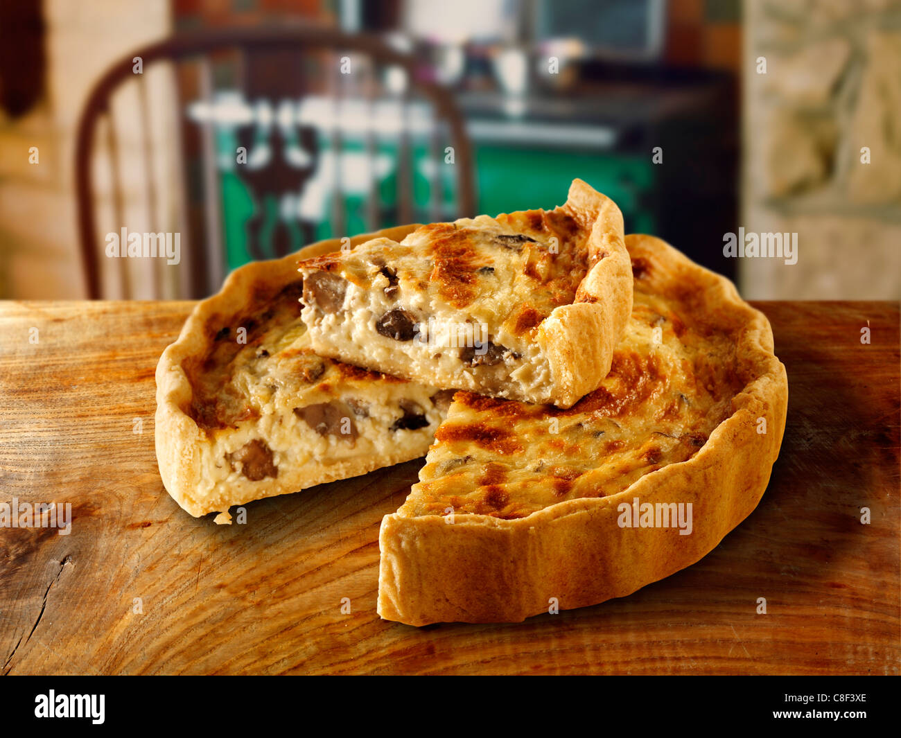 Quiche di funghi Foto Stock