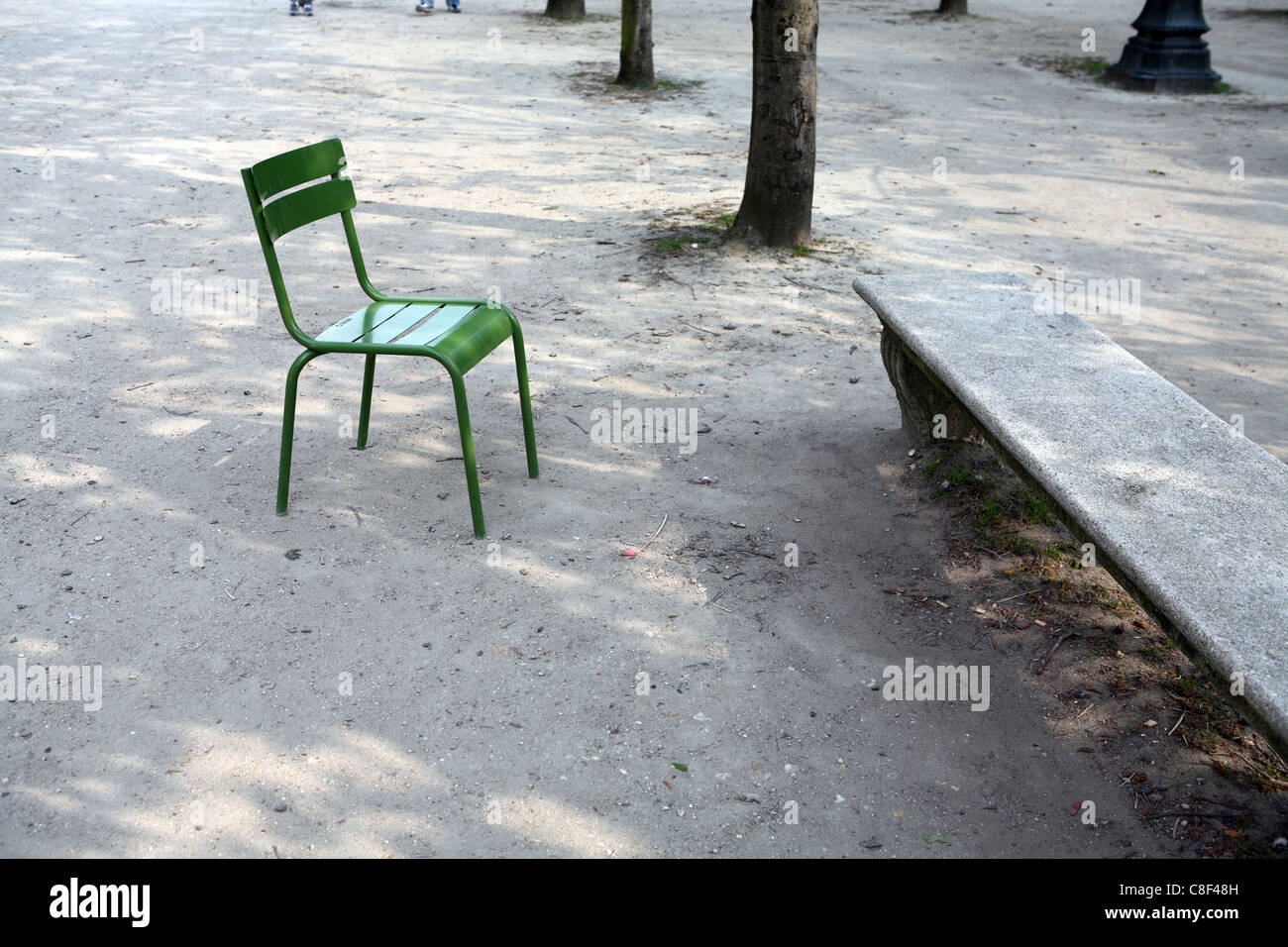 Singola sedia verde, Parigi, Francia, Europa Foto Stock