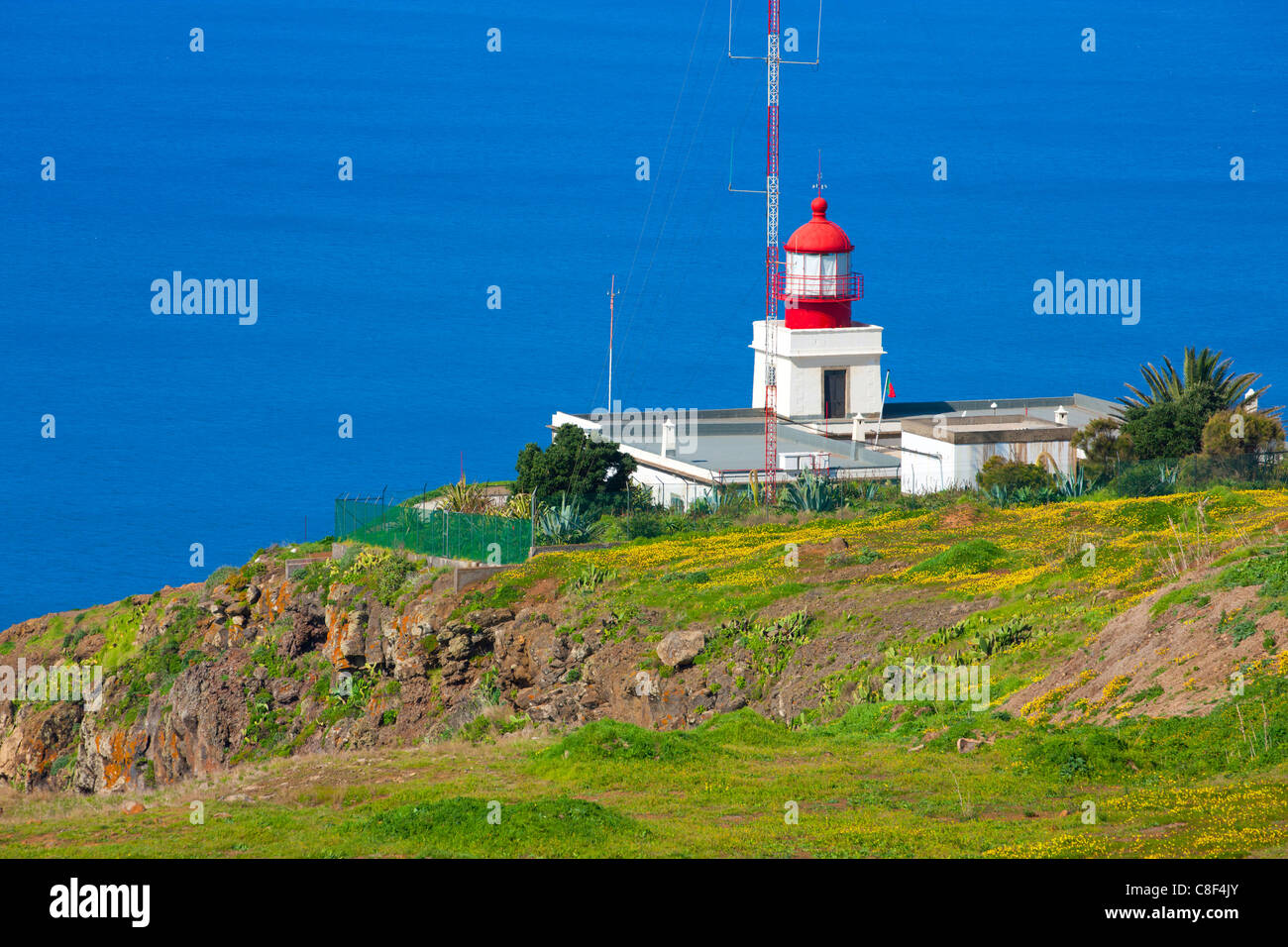 Ponta do Pargo, Portogallo, Europa, Madera, costa, mare, Atlantico, faro Foto Stock