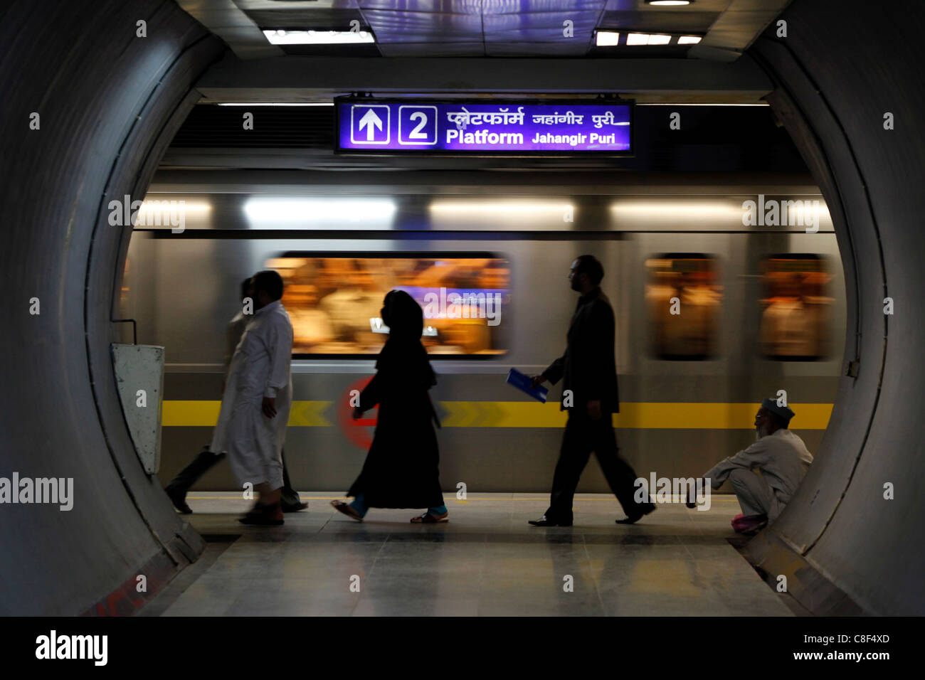 La metropolitana di Delhi, India Foto Stock