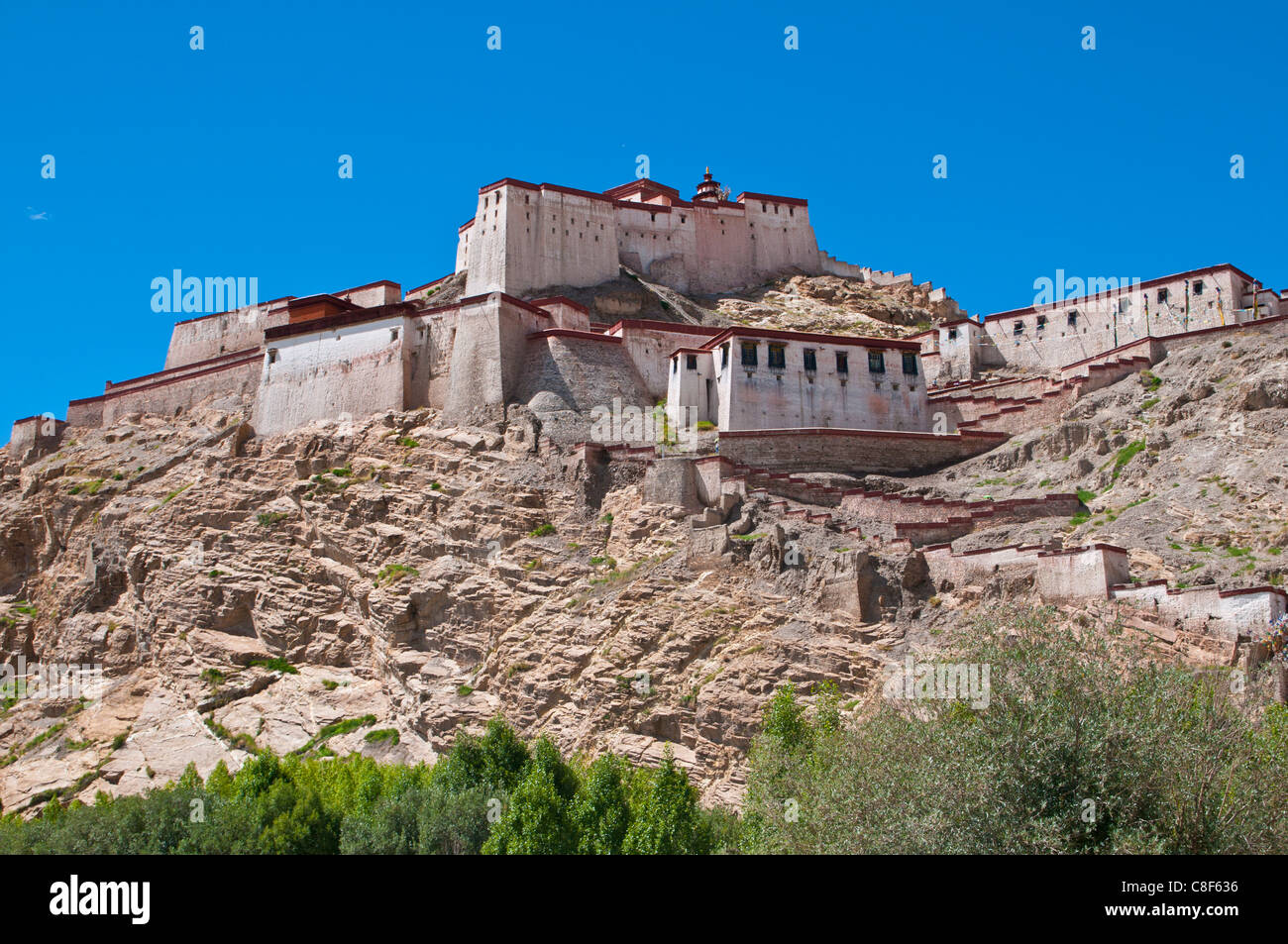 Il dzong (fortezza) di Gyantse, Tibet, Cina Foto Stock