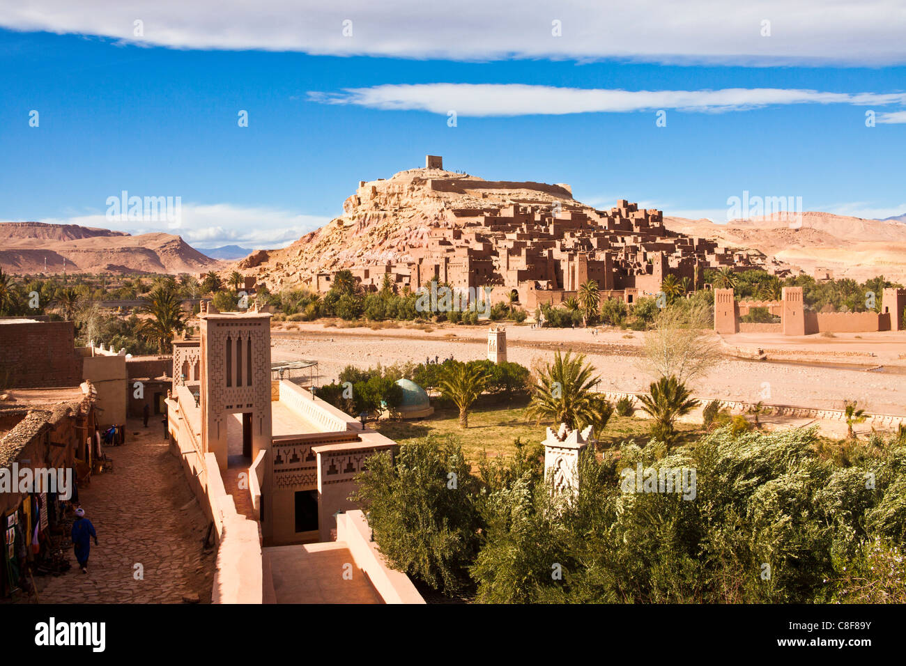 Il Marocco, Africa Settentrionale, Africa del sud del Marocco, Atlas, montagne, montagne, Ait Ben Haddou, Kasbah, il patrimonio culturale mondiale, Foto Stock
