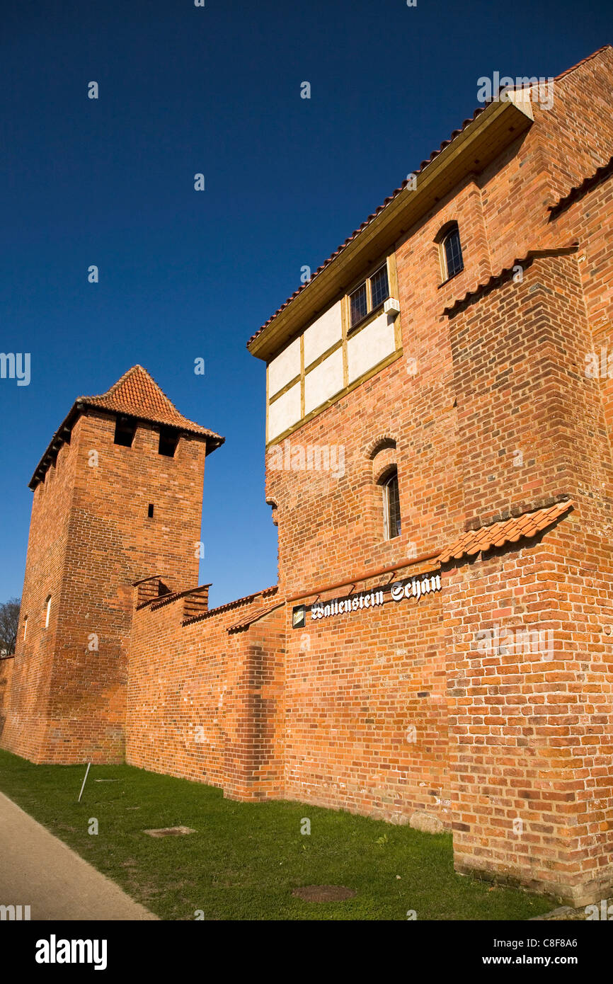 Wallenstein Schanke nelle mura medievali della città di Stralsund, Meclenburgo-Pomerania Occidentale, Germania Foto Stock