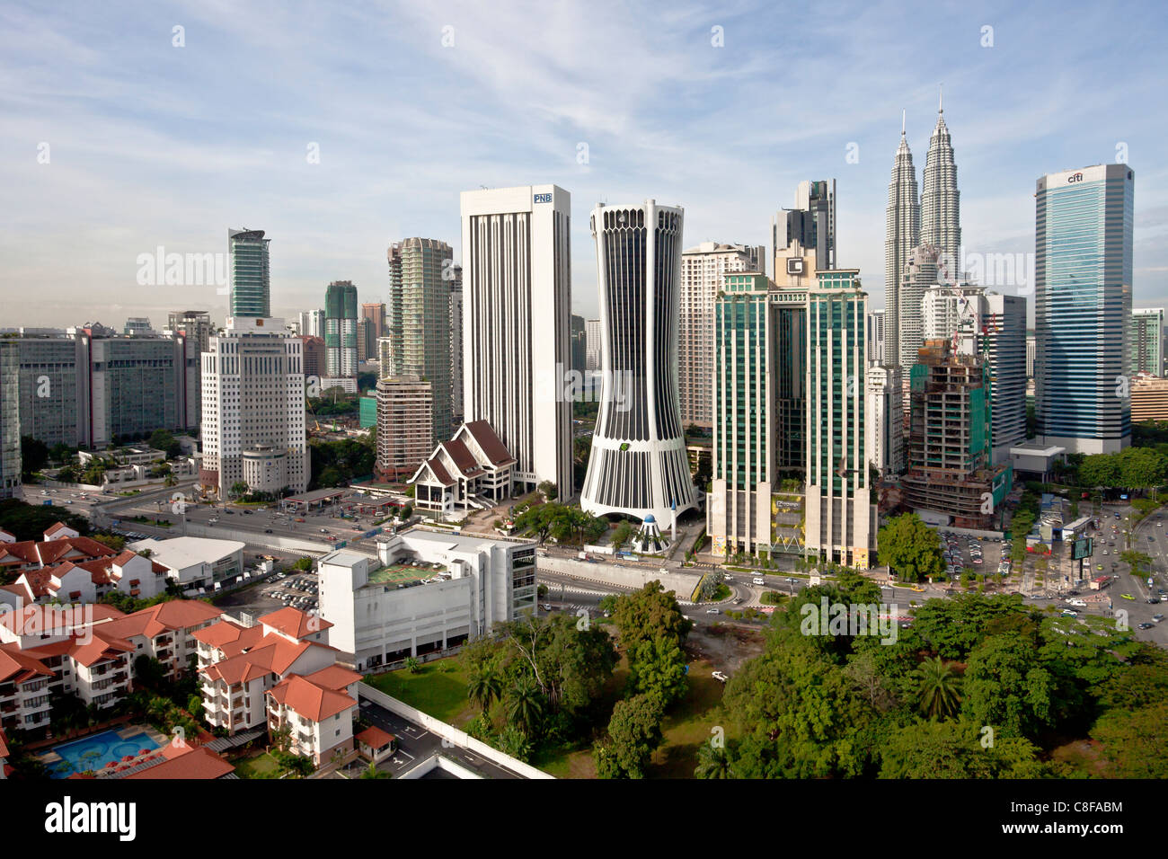 Malaysia, Asia, Kuala Lumpur, Golden Triangle District, Torri Petronas, condomini, edifici ad alta, Skyline, golden t Foto Stock