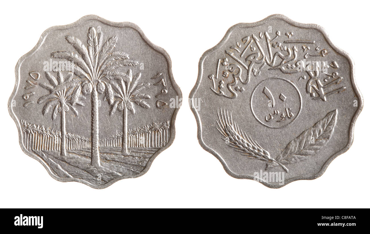 Coin tunisino isolato su sfondo bianco Foto Stock