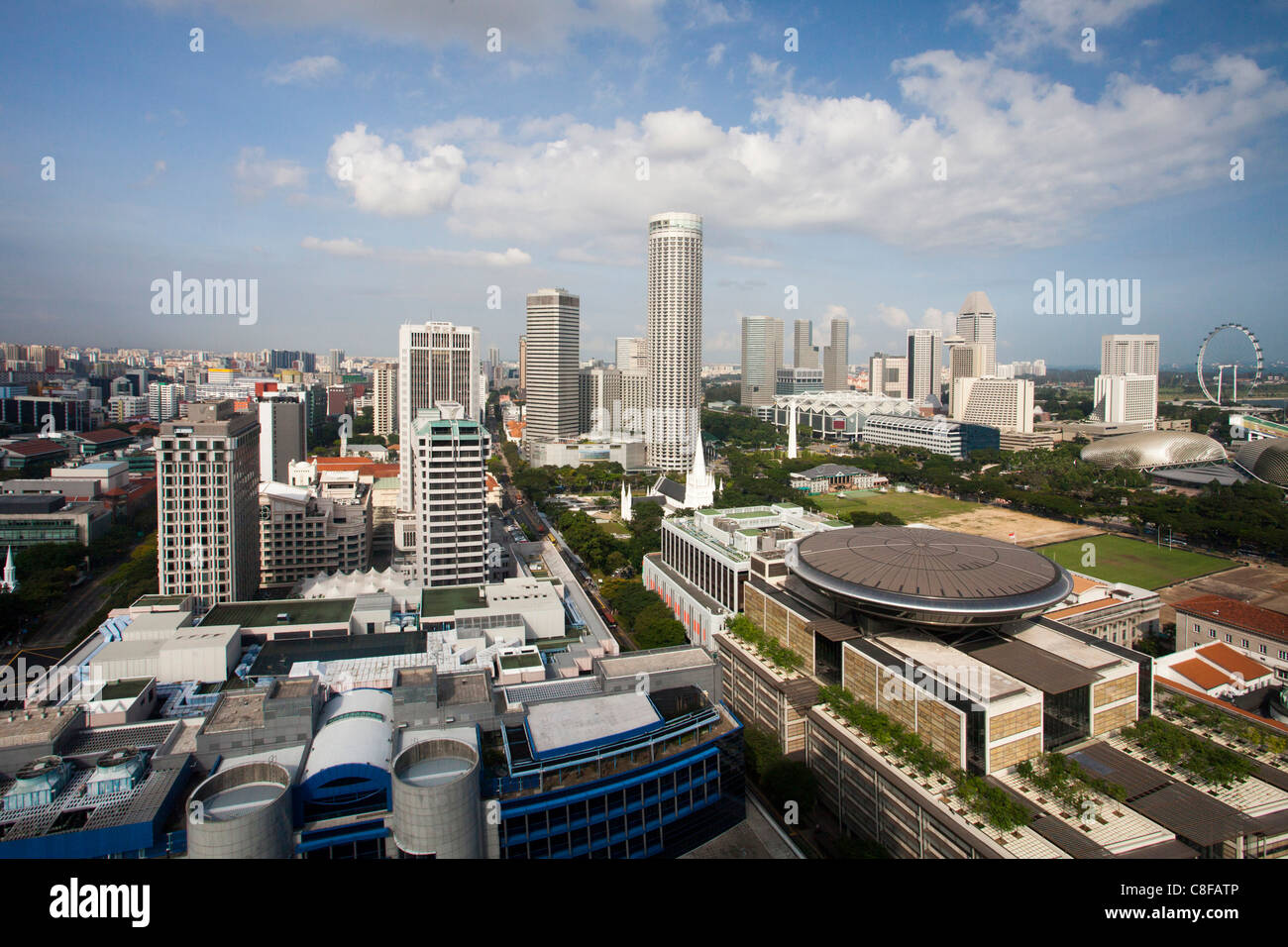 Singapore, Asia, paese, città, il più alto tribunale di legge, panoramica, Skyline, look, vista da sopra Foto Stock