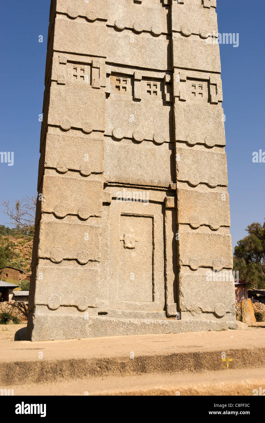 Elk200-2728v Etiopia, Axum, stele Park, 1st-4th c AD, re Ezana stele del. Foto Stock