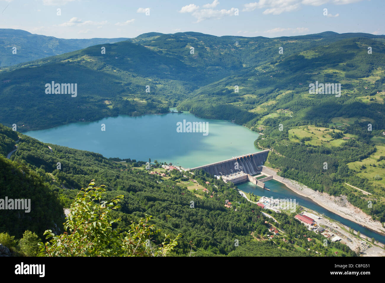 Energia idroelettrica Perucac Drina Dam Serbia Foto Stock