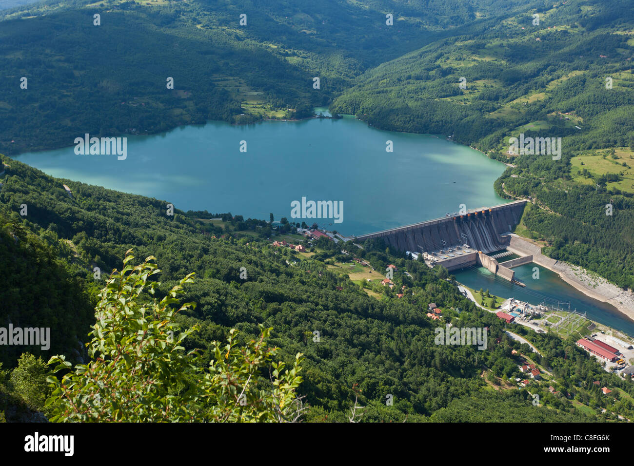Energia idroelettrica Perucac Drina Dam Serbia Foto Stock