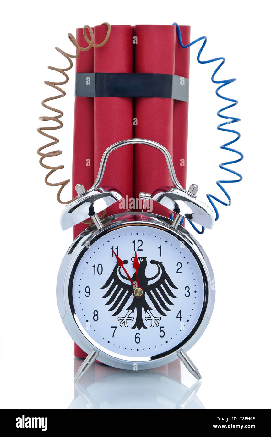 12, minacciare, minaccioso, la minaccia, la minaccia, lotta, bomba aquila federale, la Repubblica federale di Germania, la dinamite dinamite poli, f Foto Stock