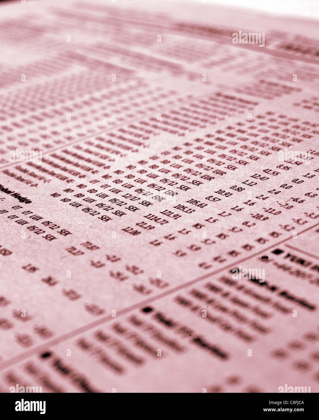 Notizie finanziarie pagina Foto Stock