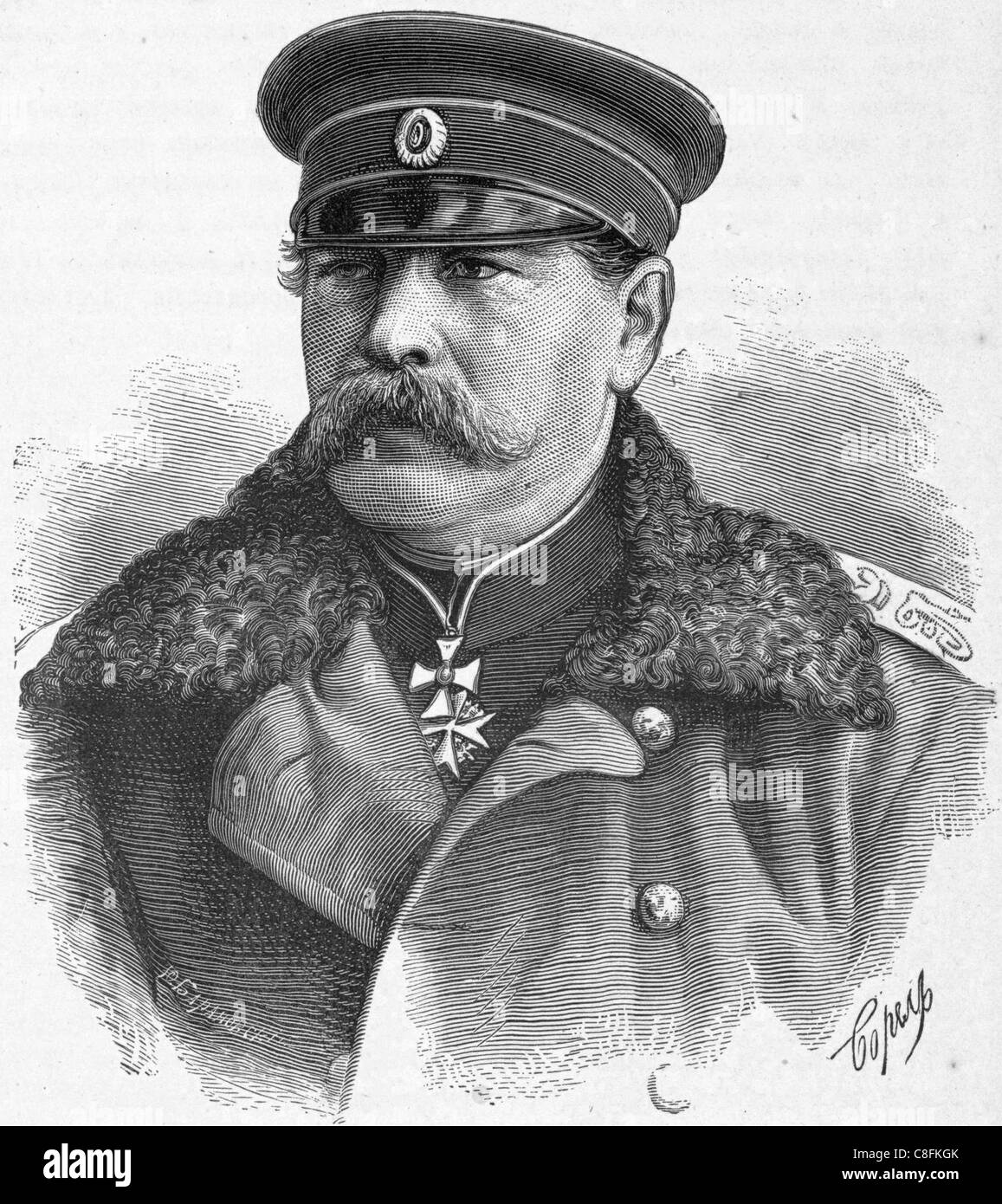 EDUARD GENERALE TOTLEBEN (1818-1884) tedeschi baltici ingegnere militare e in generale la Imperial esercito russo Foto Stock